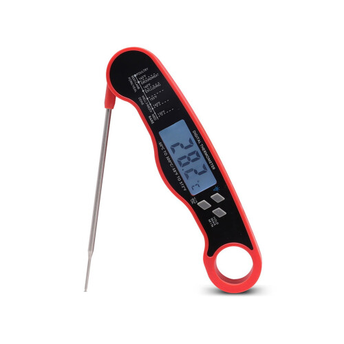 Hariumiu mattermometer digital magnetisk röd