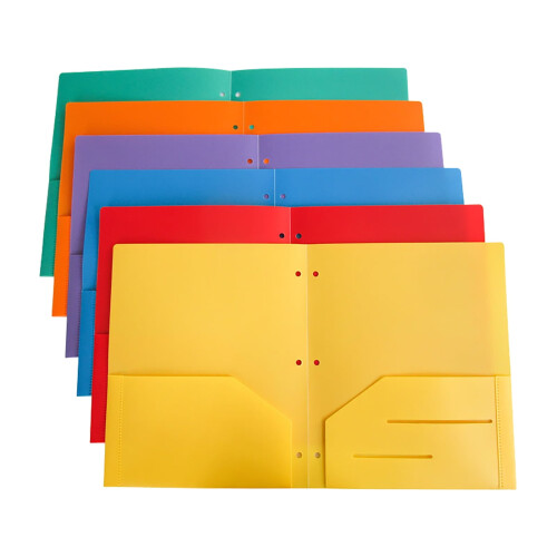 HANXIULIN cartella in plastica resistente con perforatore a 3 fori e 2