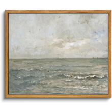 Stampa su tela con paesaggio marino vintage, arte rilassante, 20x25 cm