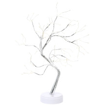 Lampe de nuit tactile en fil de cuivre LED en forme d'arbre