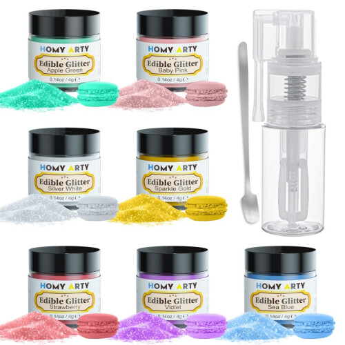 Edible Glitter 7 Colours x 4g