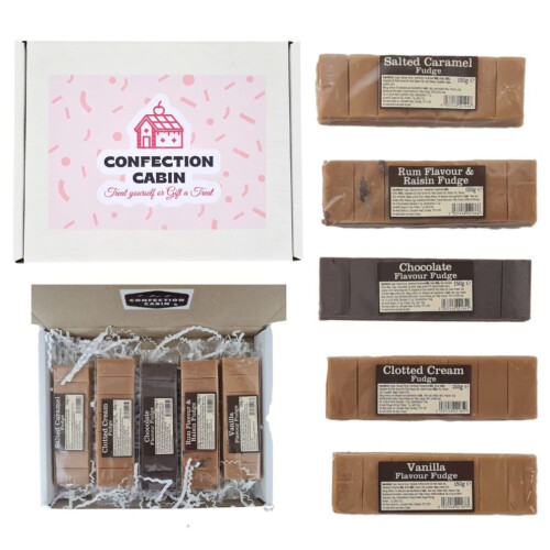 Fudge Gift Set in 5 Flavours (5 Bars x 130g)