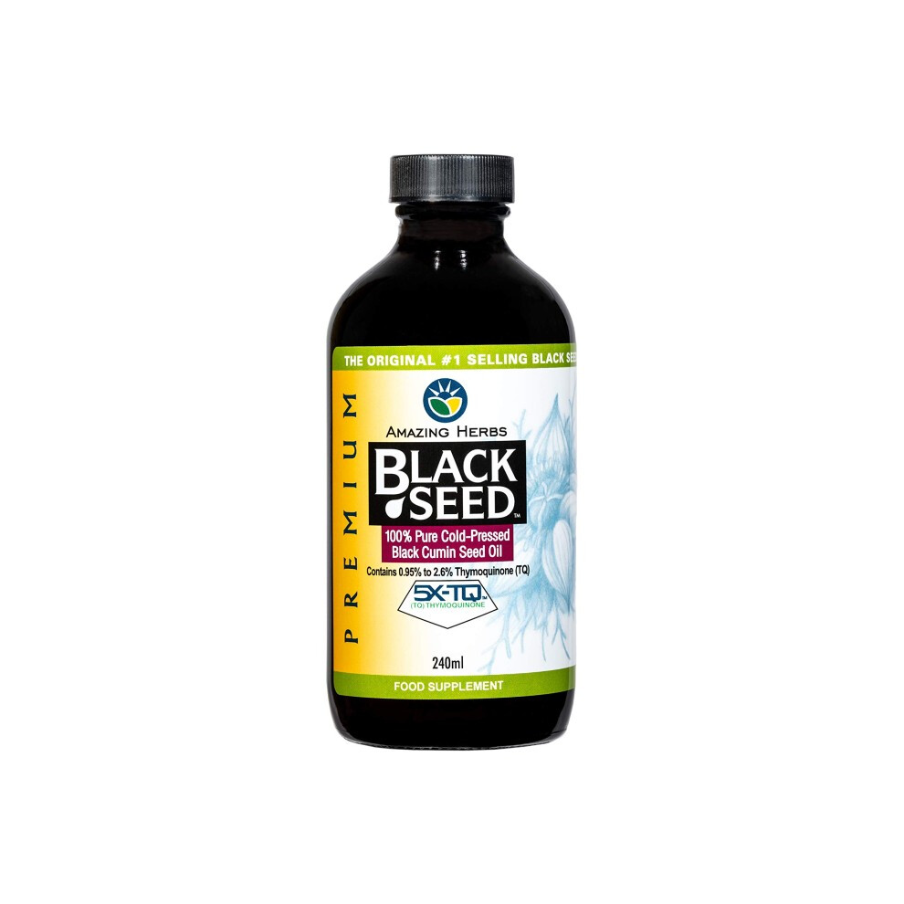Amazing Herbs Black Seed Oil 8Oz Glass Bottle)