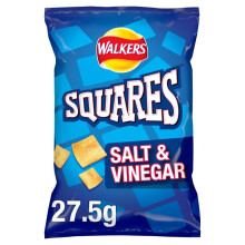 Squares Salt & Vinegar Snacks Crisps 27.5g pack of