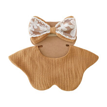 Elegant Lace Design Baby Nursing Bib Headdress Set Cotton-F