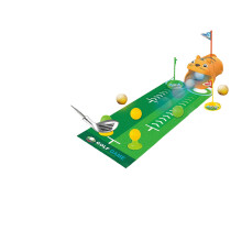 Portable Children Golf Toy Set With Retractable Handle-Yellow