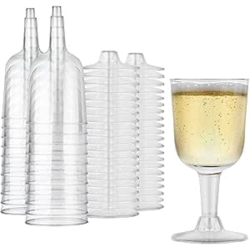 Clear Plastic Wine Glasses 5 oz 20 Pack