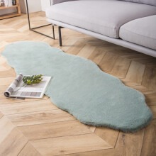 Phantoscope faux rabbit fur area rug 2 x 6 ft green