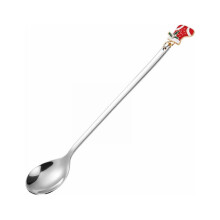Set de linguri cu mâner lung din oțel inoxidabil auriu, 4 piese