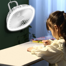 Ventilatore da soffitto Kayannuo ricaricabile tramite USB con luce integrata (1 unità)