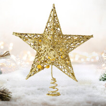 Décoration étoile scintillante en fer pour sapin de Noël (1 pièce)