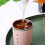 Caneca de vidro térmica para café, 300ml, rosa, 1 unidade. 3