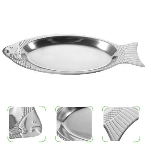 Fiskeformet dampplate i rustfritt stål, 1 stk. 2