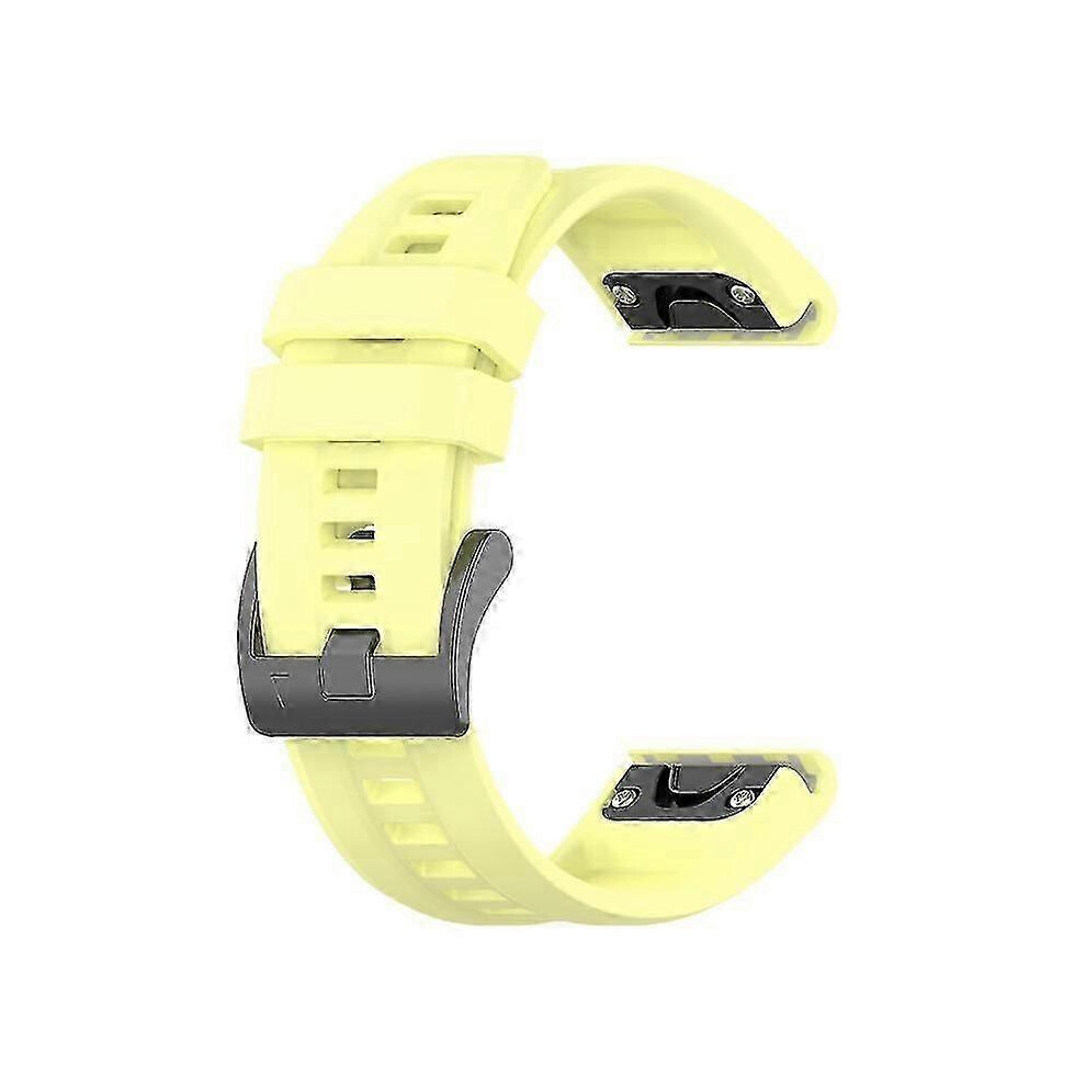 (Yellow) Garmin Fenix 7X 6X 5X Silicone 26Mm Breathable Wristband Belt Yellow