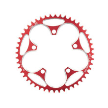 (48T, 130BCD Red) Narrow wide chainring for Bikes 5 screws 110BCD direct mount red