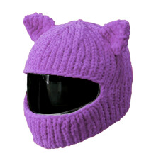 Cats Ear Helmet Cover For Adult Unisex Design Helmet-Purple
