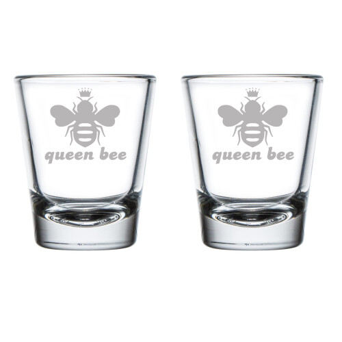 Set van 2 Queen Bee shotglaasjes, 50 ml