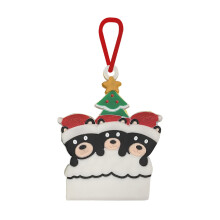 Christmas tree pendant black bear ornament DIY