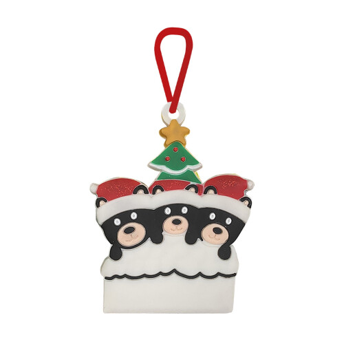 Christmas tree pendant black bear ornament DIY