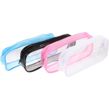 Trousse à stylos portable transparente multifonctionnelle 4 pièces