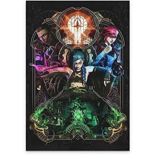 Αφίσα ταινίας κινουμένων σχεδίων Arcane Jinx Εκτύπωση σε καμβά 24x36 ίντσες