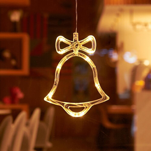 Luzes de Natal de LED branco quente com ventosa