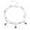 Pulseira Lolita prateada com várias camadas de contas e tornozeleira com 1