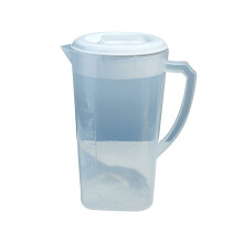 Plastikvandkande med låg, klar, 1,5 l