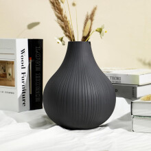 Keramisk vase svart grå moderne minimalistisk 23 cm