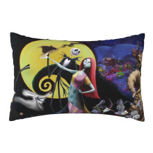 Pluche kussensloop met Nightmare Before Christmas-print, 20x30 inch.