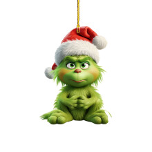 Ornáid crochta cothrom Grinch 8cm maisiúcháin crann Nollag
