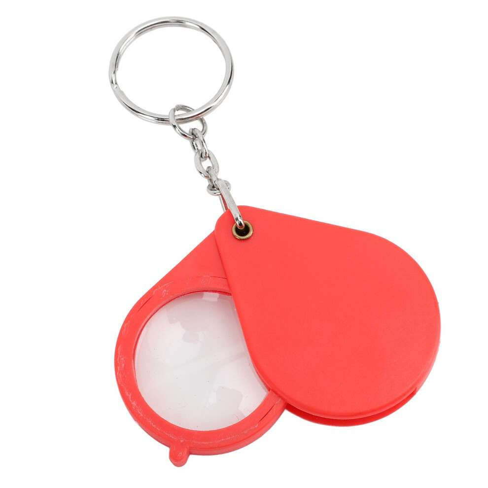 Red Pocket 10X Magnifier With Key Chain