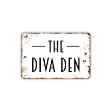 Diva Den metalen wandbord in landelijke, moderne stijl, 8x12 inch