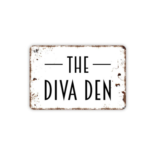 Placa de parede metálica Diva Den estilo fazenda moderno 8x12 polegadas