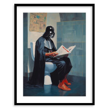 Star Wars badkamerkunstprint, vintage Darth Vader