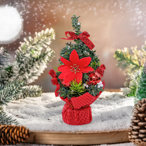 Mini-Weihnachtsbaum-Tischset, Rot, 1 Stück