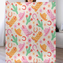 Cowgirl Boots tæppe flannel fleece 50x60 tommer