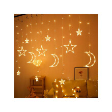 Luzes de cordão Feiona com estrelas e luas, 3,5 m, 138 LEDs.