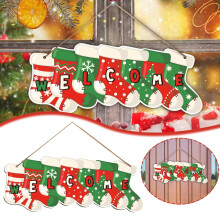 Kerstdecoratie van hout voor de deur (1 stuk)