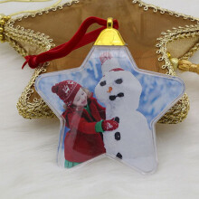 Foto-Ornamentkugel-Stern-Kunststoff-Weihnachts-Hängerahmen 4
