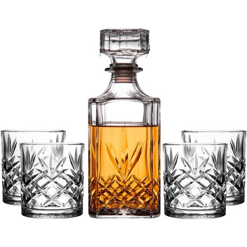 Kinsley Whiskygläser mit Dekanter, 5-teiliges Set
