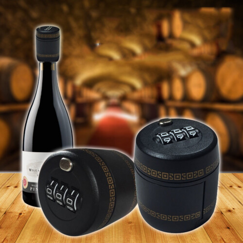 Cadenas pour bouteille de vin avec code à combinaison (2 pièces)