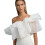 Sluiers zoals bruids off-shoulder wikkel ademend tule voor-Wit 1
