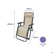 Liegestuhl - MARBUENO - Außenmodell - Beige - 190 x 27 x 58 cm - Komfort