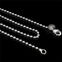 Forsølvet perlekæde 2,4 mm 16 tommer