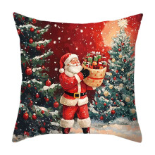 Față de pernă cu imprimeu de Crăciun, decor pentru casă, 1 bucată