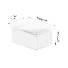 Caixa para armazenamento de alimentos transparente, própria para alimentos, 1,5L