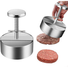 Prensa para hamburguesas de acero inoxidable ajustable de 10 cm (4 pulgadas)