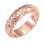 Rose Gold Wedding Ring with Engraved Flower Design 1