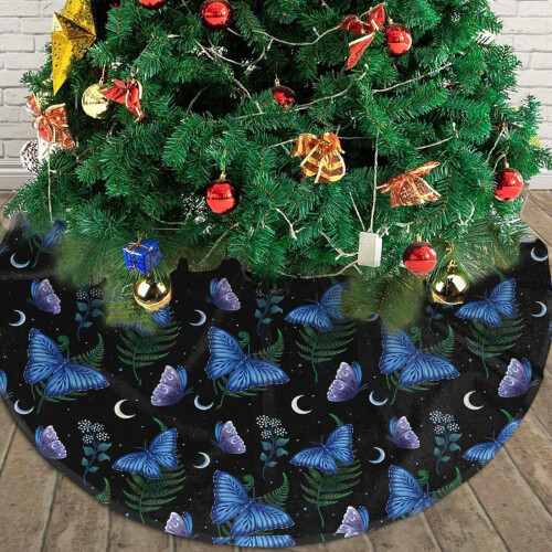 Juletræsskørt Blå Morpho Butterfly 122 cm